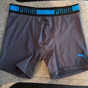 Puma Men's Charcoal Boxer Briefs with Teal Highlights